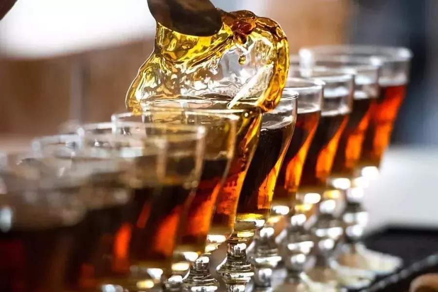 A row of Irish coffees served at The Buena Vista Cafe.